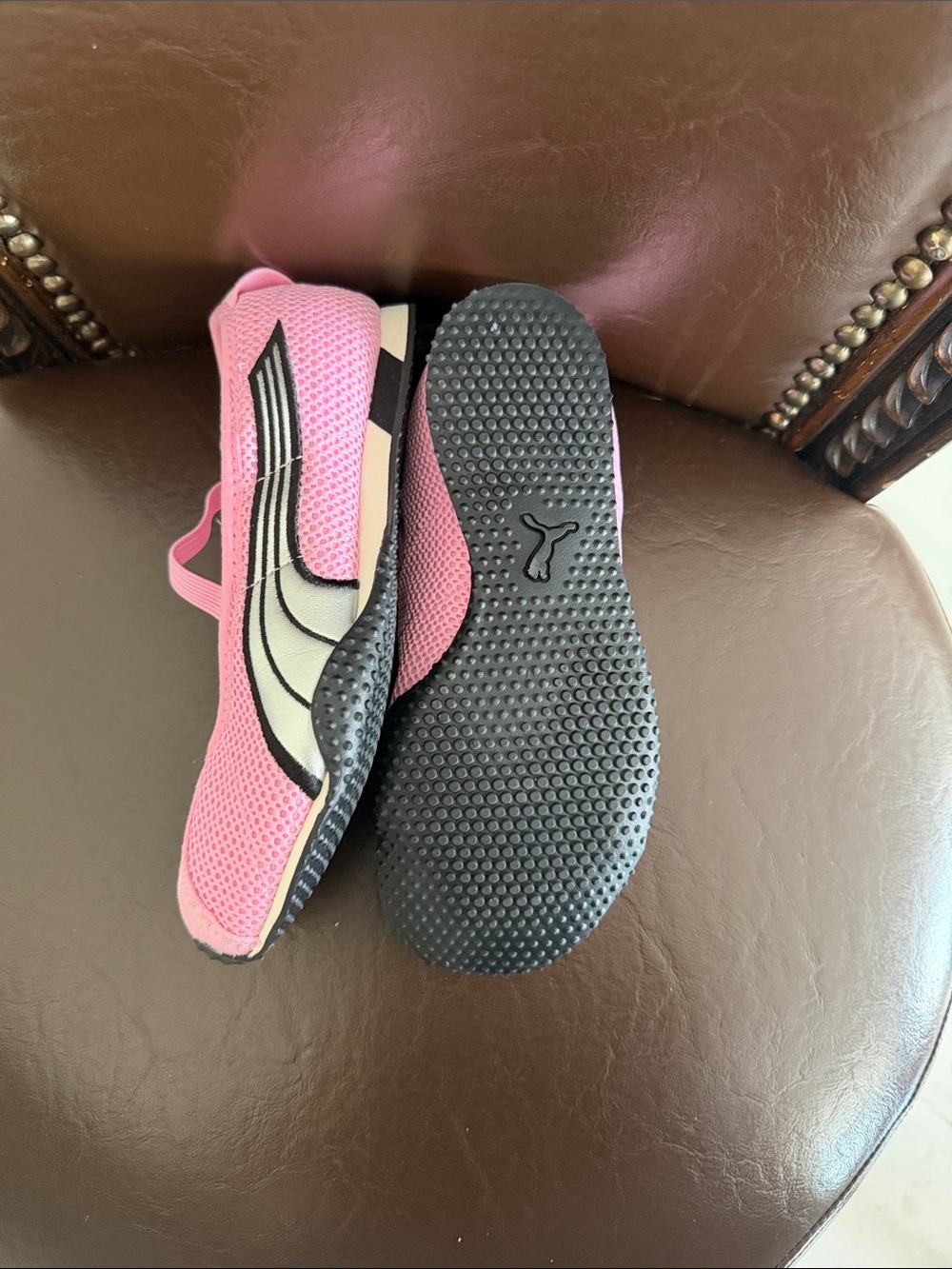 Puma Pink Girls' Ballet-Style Sneakers with Crisscross Straps - Picture 6 of 10